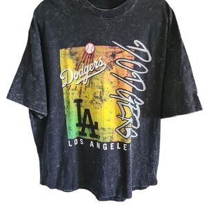 New Era Dodgers Black Graphic Tee